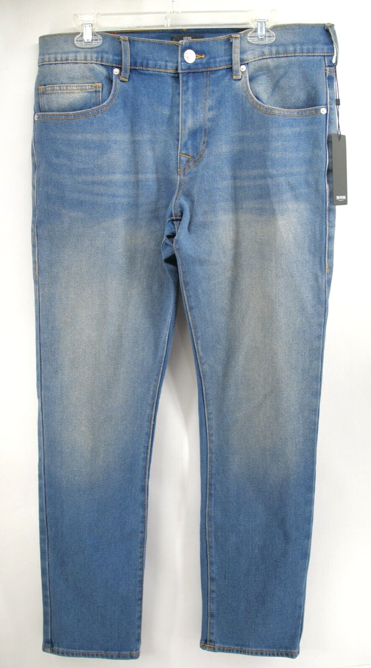 NWT True Religion‎ Geno SN Relaxed Slim Denim Jeans Medium Heavenly Wash 33x32